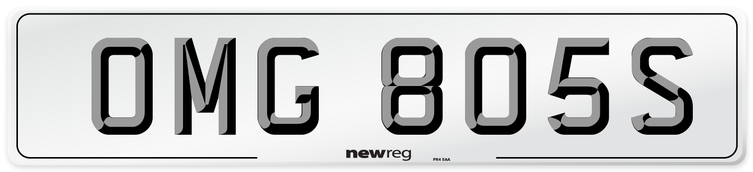 OMG 805S Number Plate from New Reg